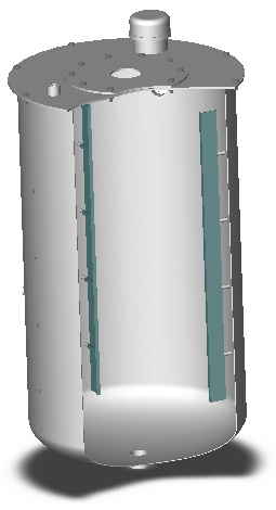 Baffles in the straight side of the tank with a position off from
the wall.